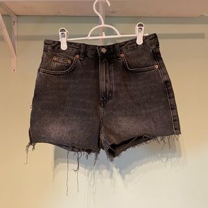 Short noir délavé top shop